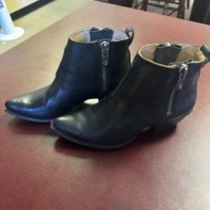 FRYE Sacha Moto Black Leather Booties